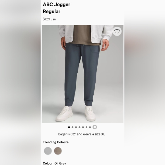lululemon athletica Other - Lululemon ABC Jogger Regular Oil Grey Sz Large Brand New With Tags  MSRP $128